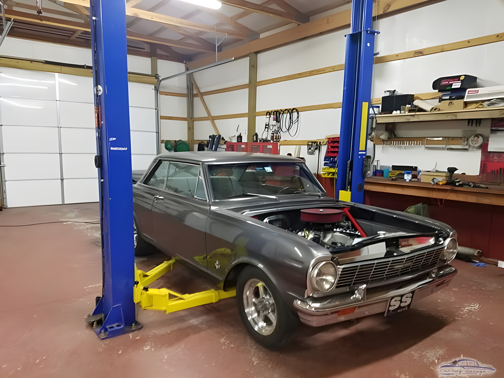 Classic Car on Two-Post Lift in Organized Garage - Sonny from Locust Grove, OK
