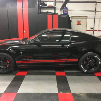 Red and Black Garage Cabinets and Flooring - RazorSVT from Fort McMurray
