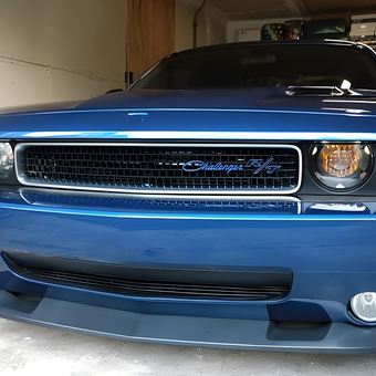 Blue Dodge Challenger R/T Parked in Organized Garage - James from Olympia, WA
