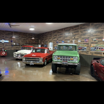 Classic Trucks and Neon Garage Signs Displayed - Byron from Rigby, ID