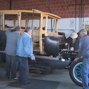 Restoring Vintage Vehicle with Wood Frame - Motor Transport Museum from Campo, CA
