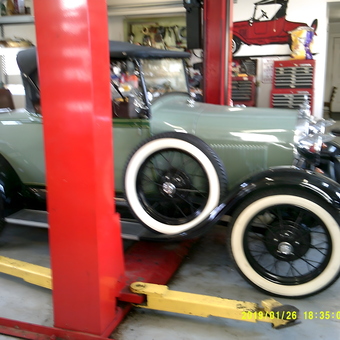 Classic Car on Lift with Tool Chests - Paul from Granville, OH