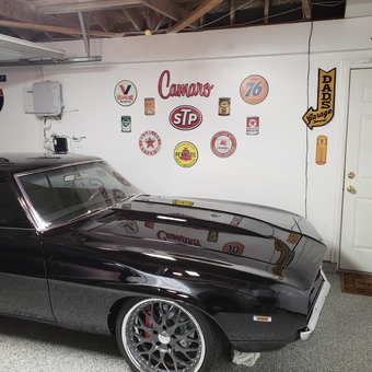 Classic Camaro Garage with Vintage Signs - 69'BlkMaro from Upland, CA