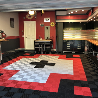 Modern Garage with Modular Flooring and Cabinets - Dan from St Johns, FL