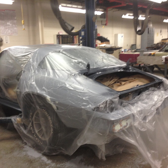 Classic Car Restoration with Protective Cover in Garage - Harold Jr. from Dunn, NC