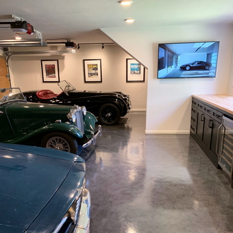 Classic Car Garage with Cabinets and TV - Josh from Pebble Beach, CA