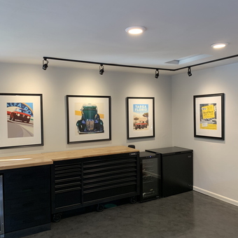 Garage with Black Tool Chest, Mini Fridge, Car Art Prints - Josh from Pebble Beach, CA