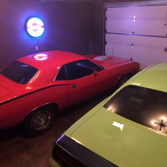 Classic Muscle Cars and Neon Garage Decor - Mark from Boardman, OH