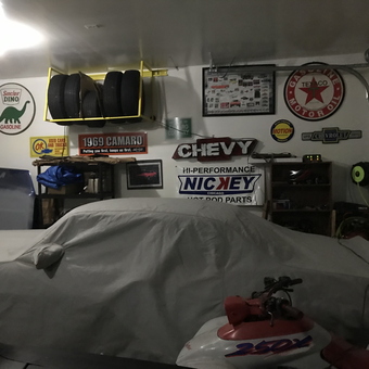 Vintage Garage Signs, Tire Rack, Covered Cars - Jesse from Blaine, MN
