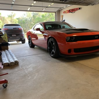 Organized garage with muscle car and storage racks - Jon from Redding, CA