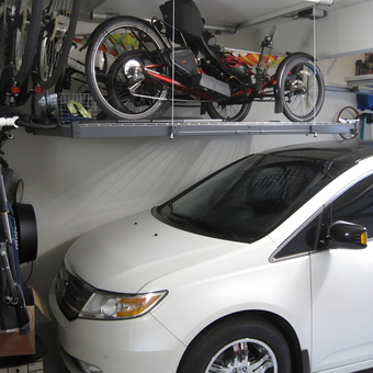 Garage Overhead Storage Rack with Bikes and Car - JU from Scottsdale, AZ