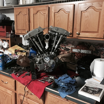 Motorcycle Engine Workbench With Tools and Cabinets - Jack from Myrtle Beach, SC