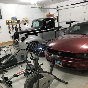Classic Truck, Mustang, and Gym Equipment in Garage - Darrell from Minot, ND
