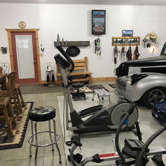 Classic Car Garage with Gym Equipment and Decor - Darrell from Minot, ND