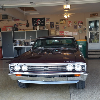 Classic Car Garage with Cabinets and Wall Decor - Michael from Plainfield, IL