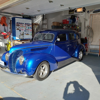 Classic Blue Car and Organized Garage Storage - Mikey from Waterloo