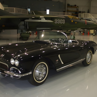 Classic Black Corvette and Jet in Spacious Garage - Bill