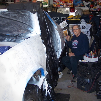 Custom Car Airbrushing and Art Supplies in Garage - Robert from Clifton, NJ
