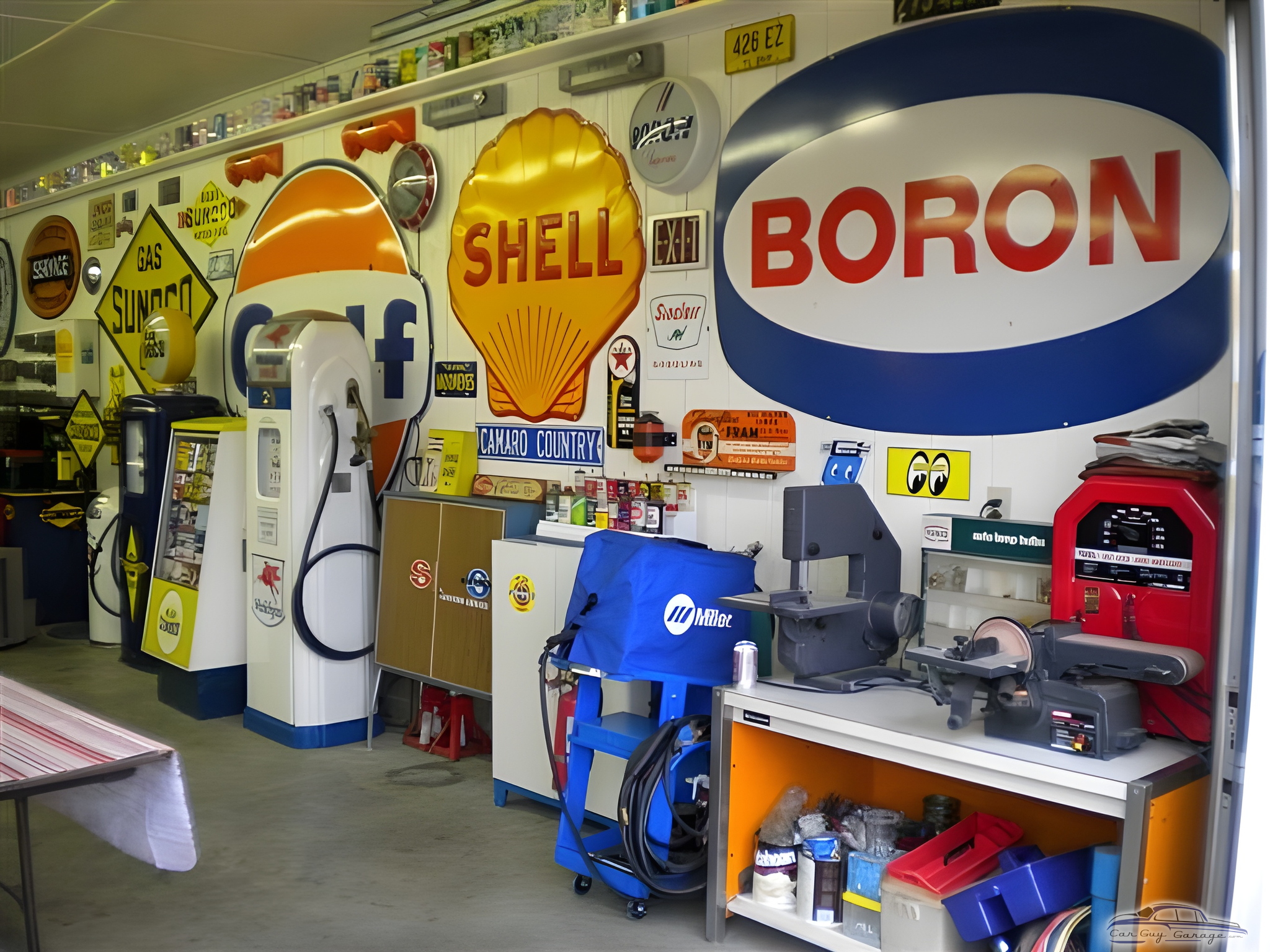Vintage Gas Station Signs and Garage Tools Display - Robert from Alexandria, KY
