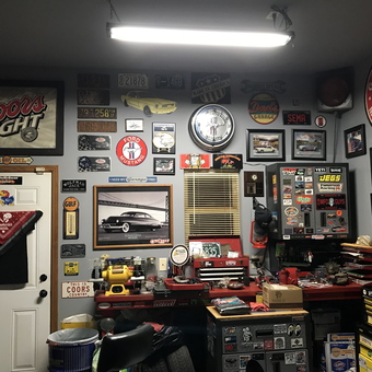 Classic Car Garage Decor with Signs and Tool Storage - Bobby from Wichita, KS