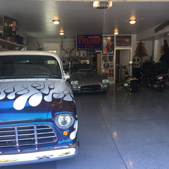 Classic Cars, Motorcycles, Epoxy Floor in Custom Garage - Tony from Oceanside, CA