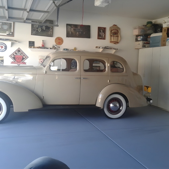 Classic Car in Organized Garage with Wall Art - Micheal from Murrieta, CA