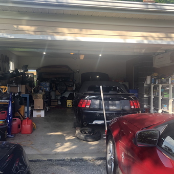 Organized Garage with Mustangs, Shelving, and Tools - Bob from New Freedom, PA