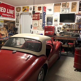 Classic Car Garage with Wall Signs and Toolbox - PapaJack from Austin, TX
