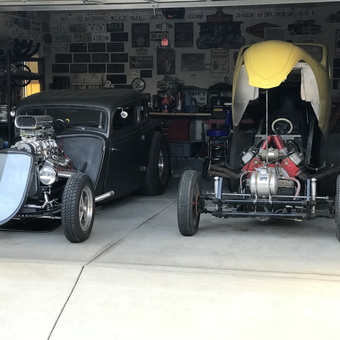 Classic Hot Rods and Drag Car in Custom Garage - Dave Cummings from Bakersfield, CA