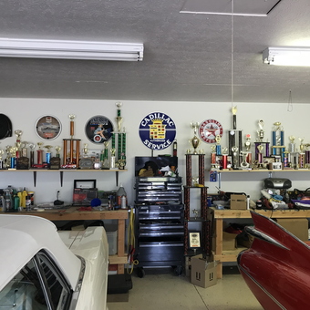 Classic Car Garage with Trophies and Wall Signs - Scotty from Xenia, OH