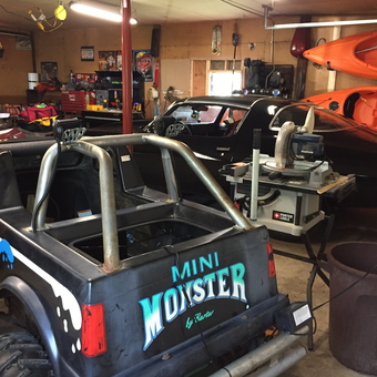 Garage with Mini Monster Truck, Classic Car, and Tools - Jason from North Rose, NY