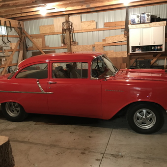 Classic Red Chevy in Wooden Garage - Bill from Highland, MI