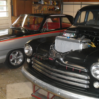 Classic Cars and Auto Parts in Organized Garage - Bill from New Haven, IN