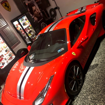 Ferrari Garage with Display Cabinets and Posters - Chalfont, PA