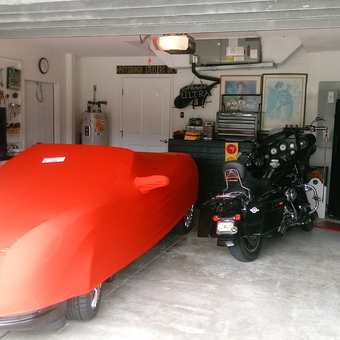 Organized Garage with Covered Car and Motorcycle - Jan from North Port, FL