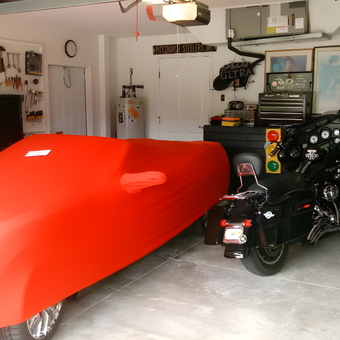 Organized Garage With Tool Wall, Car Cover, Motorcycle - Jan from North Port, FL