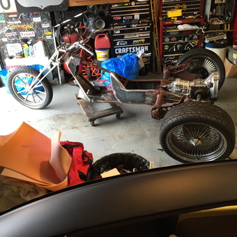 Custom Chopper Frame and Tool Storage in Garage - Jorge from Elizabeth, NJ