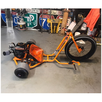 Custom Orange Drift Trike and Garage Decor - Jorge from Elizabeth, NJ