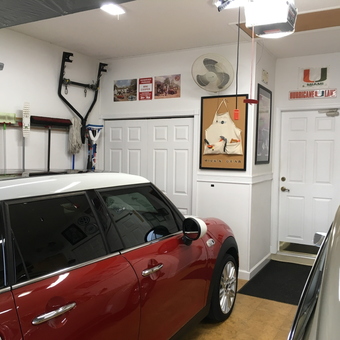Organized Garage with Wall Storage and Mini Cooper - Mick from Boynton Beach, FL