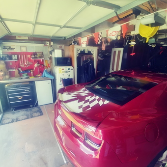 Organized Garage with Red Camaro and Tool Storage - Doug from Spencer, NY