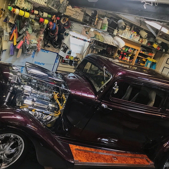 Classic Hot Rod in Organized Garage Workshop - Danielle from New York