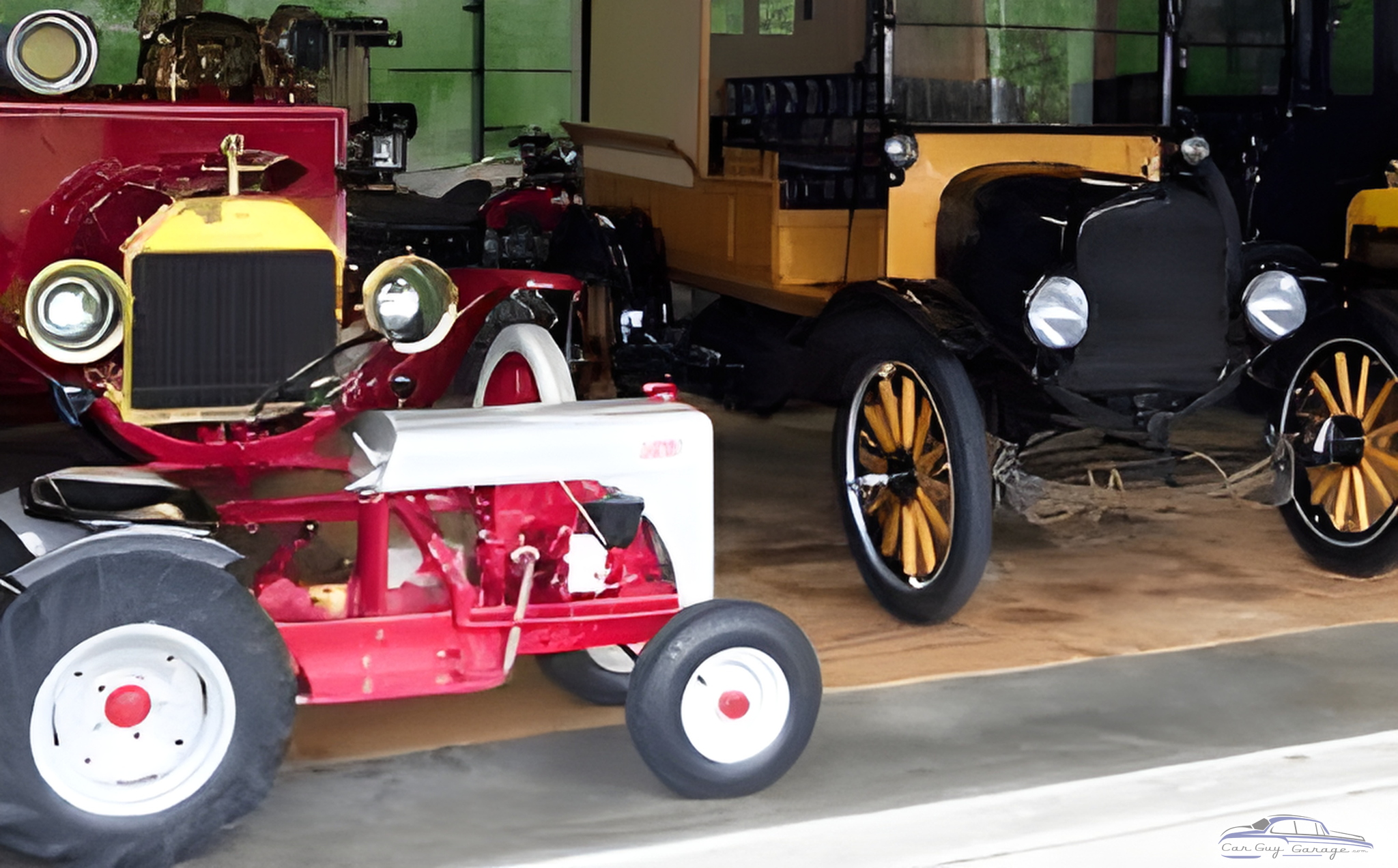 Vintage Cars and Tractor Displayed in Garage - Kent from Milwaukee, WI