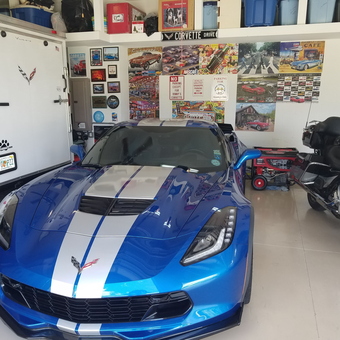 Corvette Garage With Wall Art, Trailer, Motorcycle - Vinny from Parrish, FL