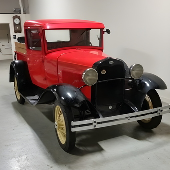 Classic Red Vintage Truck Displayed in Garage - Ron from Philadelphia, PA