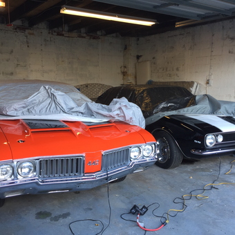Classic Muscle Cars with Car Covers in Garage - Roger from Phoenixville, PA