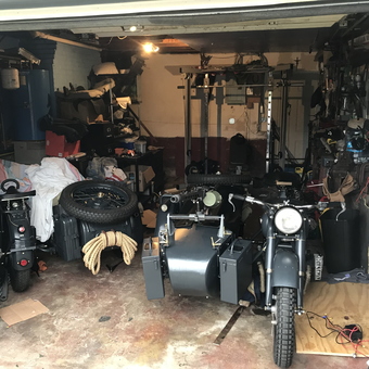 Garage with Vintage Motorcycles and Tools - WOLFBTCM-72 from Lindenhurst, NY