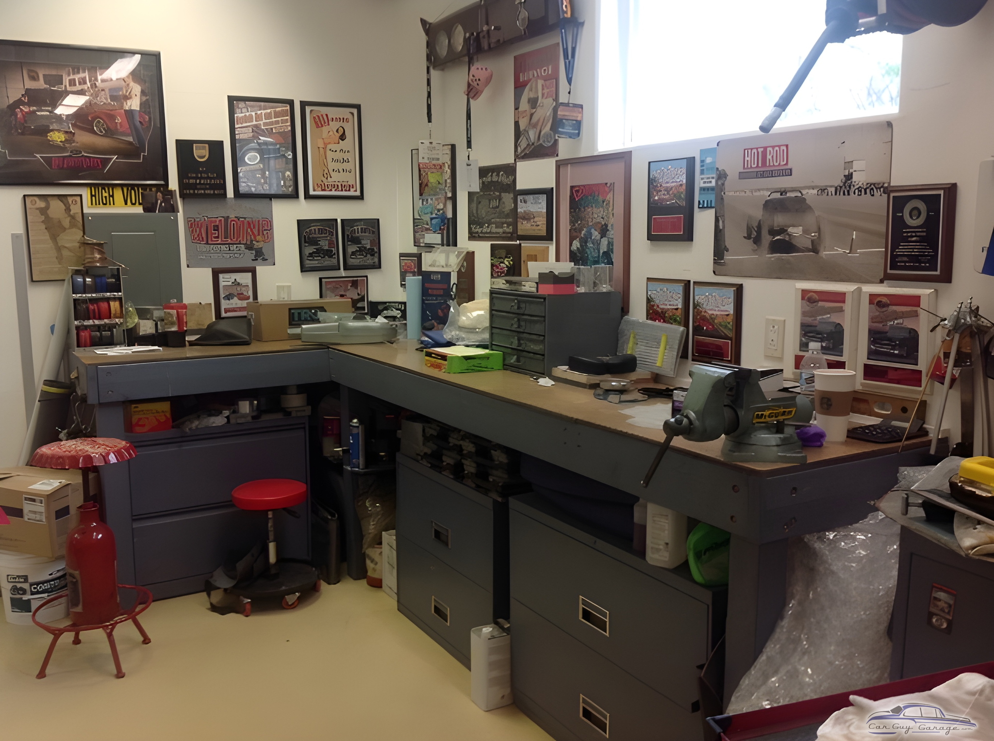 Organized garage workspace with tool storage and decor - Alain from Corral de Tierra, CA