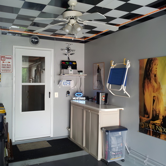 Checkerboard Ceiling Garage with Bar and Mustang Sign - Eileen from Burnsville, MN