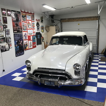 Classic Car Garage with Checkered Flooring and Wall Decor - Bill from Roseburg, OR
