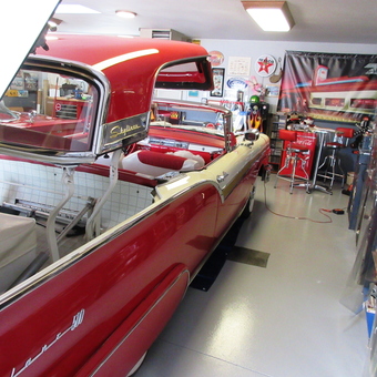 Classic car garage with collectibles and bar stools - Don from Casper, WY